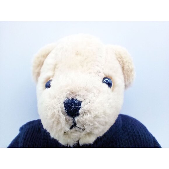 Bendy Muffy Bear Navy Blue K Sweater Vintage 2001 Stuffed Animal 7 Inch 5738A - Picture 3 of 12